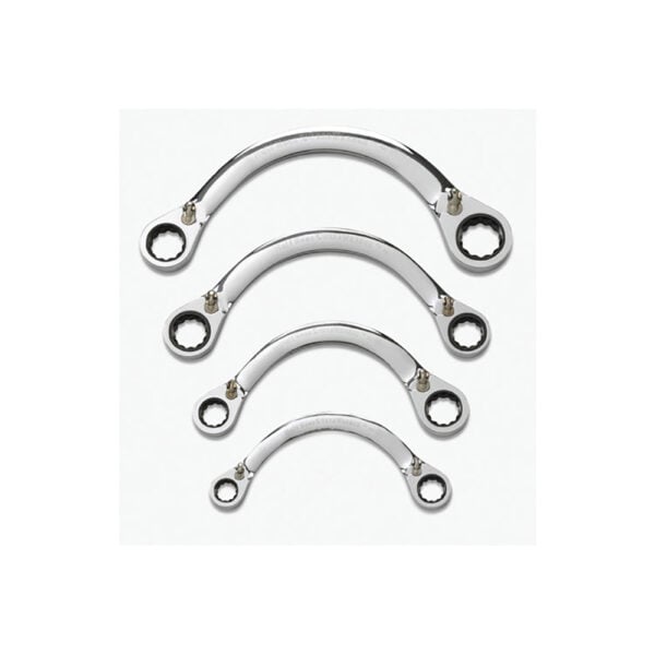 GearWrench 9840D 4PC 72-Tooth 12 Point Reversible Half Moon Double Box Ratcheting SAE Wrench Set