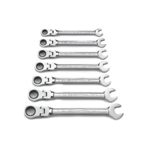GearWrench 9900D 7PC 72-Tooth 12 Point Flex Head Ratcheting Combination Metric Wrench Set