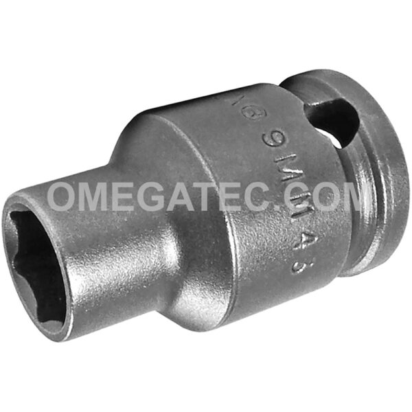 Apex 9MM43 9mm 6-Point Standard Impact Socket, Thin Wall, 3/8'' Square Drive