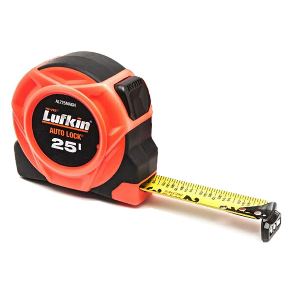 Lufkin AL725MAGN 1'' x 25' Magnetic Auto-Lock Yellow Clad Tape Measure