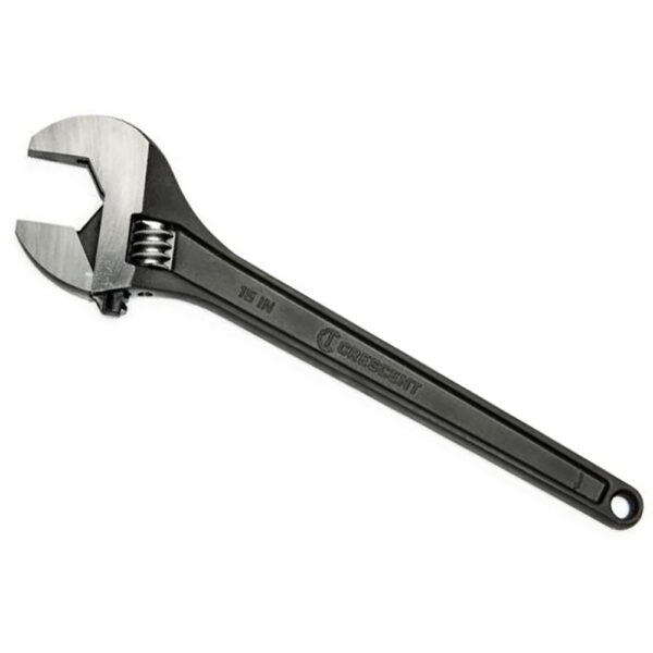 AT215BK Crescent 15'' Adjustable Black Oxide Tapered Handle Wrench - Boxed