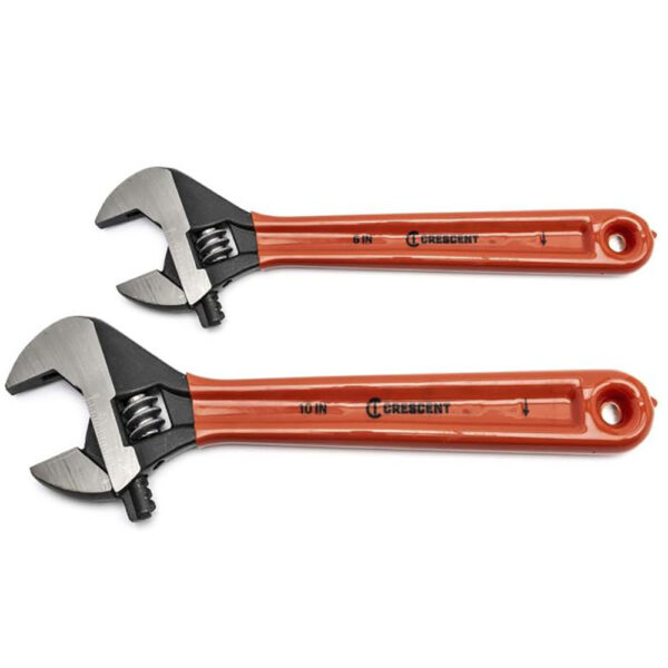 AT2610CVS Crescent 2PC Adjustable Black Oxide Cushion Grip Wrench Set 6'' & 10''