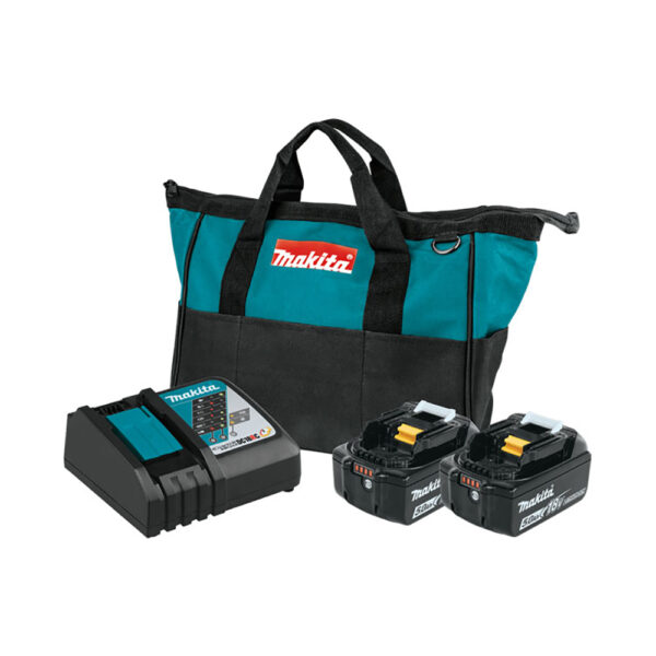BL1850BDC2 Makita 18V LXT Lithium-Ion Battery And Rapid Optimum Charger Starter Pack (5.0Ah)