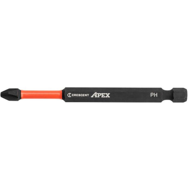 CAVB3BPH1 Crescent #1 x 3-1/2'' Phillips VORTEX Impact Power Bit - 2 Pack
