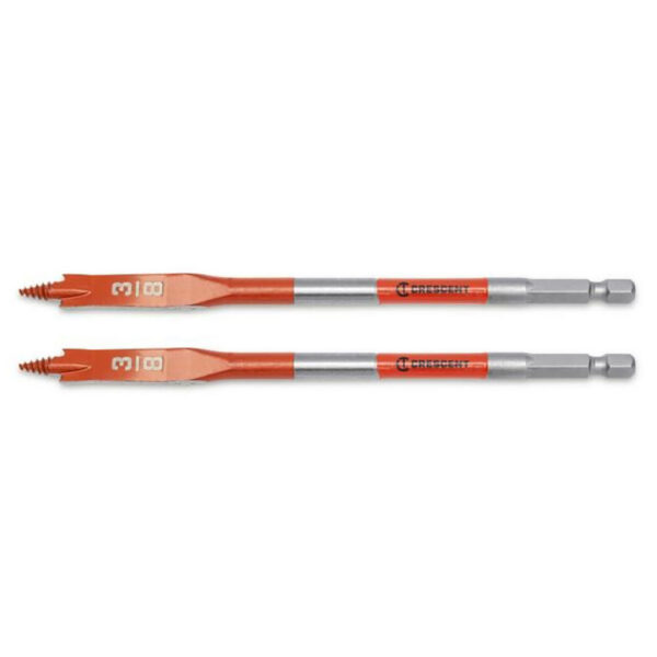 CDSP-621-2 Crescent 2PC 3/8'' x 6'' Screw Point Spade Drill Bit