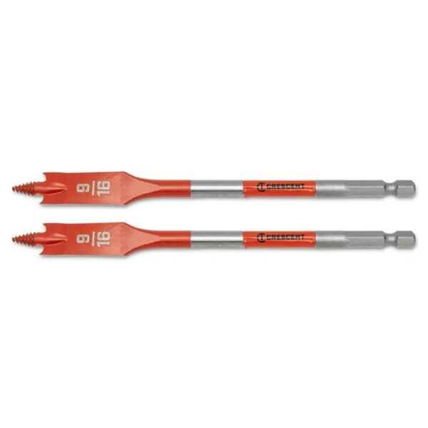CDSP-631-2 Crescent 2PC 9/16'' x 6'' Screw Point Spade Drill Bit