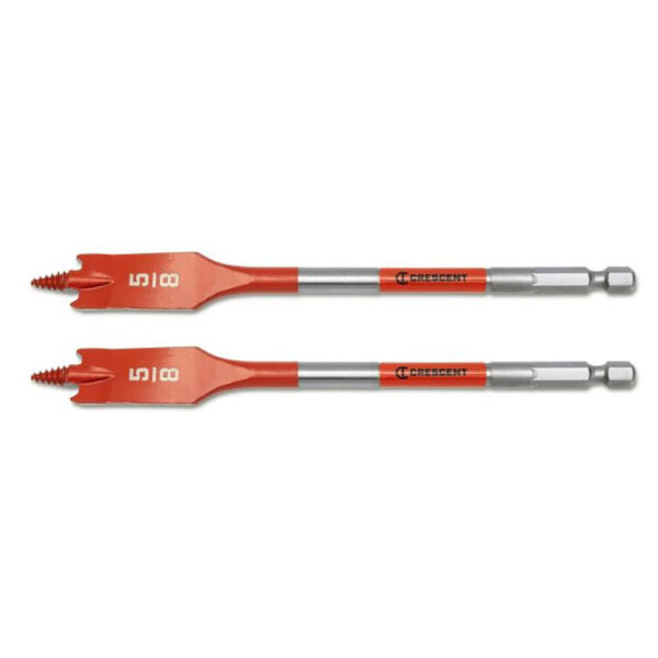 CDSP-633-2 Crescent 2PC 5/8'' x 6'' Screw Point Spade Drill Bit