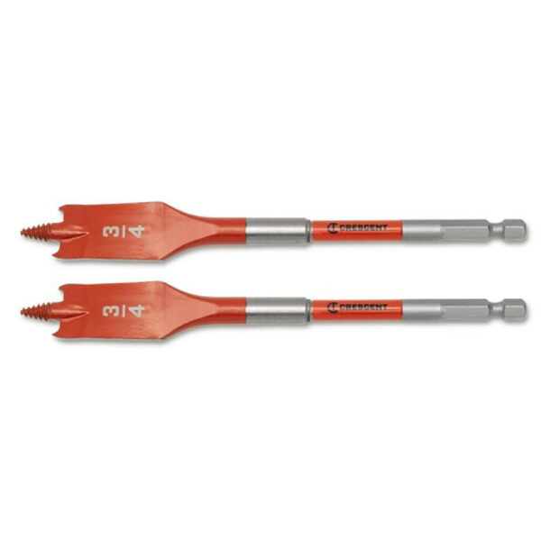 CDSP-637-2 Crescent 2PC 3/4'' x 6'' Screw Point Spade Drill Bit