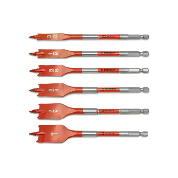 CDSPSET-6 Crescent 6PC Screw Point Paddle Drill Bit Set