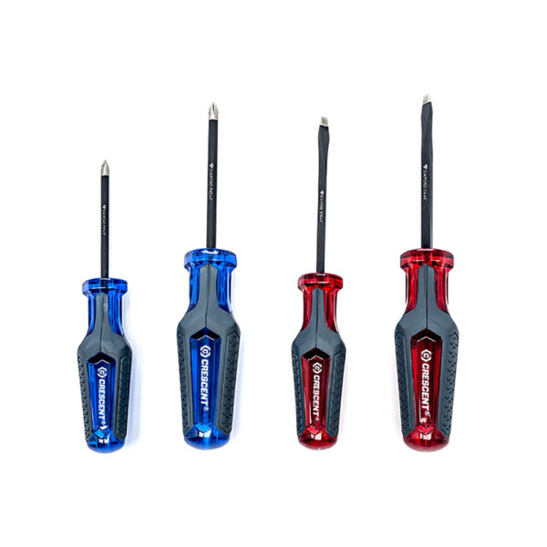 CGS4PCSET Crescent Phillips/Slotted Co-Molded Diamond Tip Screwdriver 4PC Set