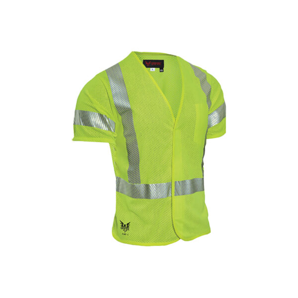 Cementex CHVWV3Z-2X 8.9 cal/cm2 ANSI Class 3 Hi-Vis Woven Vest w/ FR Zip Front Closure - 2X-LARGE