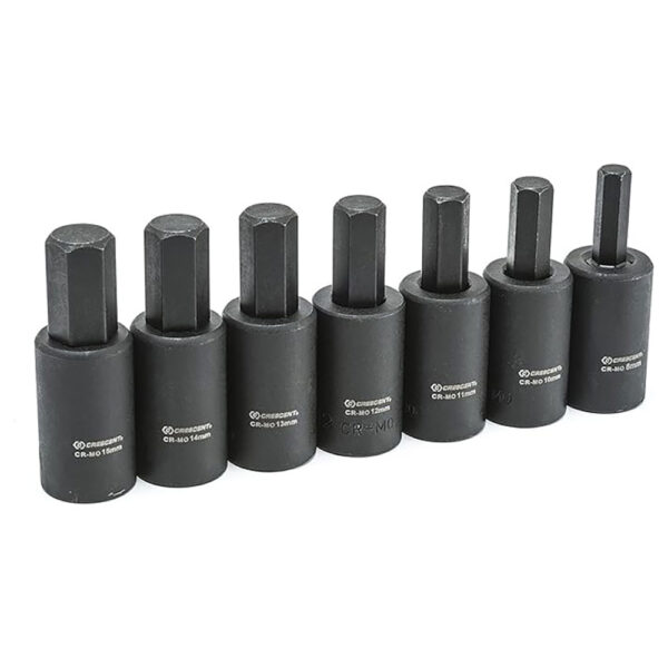 CIMBS12 Crescent 7PC 1/2'' Drive Hex Bit Impact Metric Socket Set