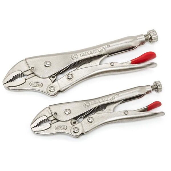 CLP2SETN-08 Crescent 2PC Curved Jaw Locking Pliers with Wire Cutter Set