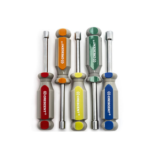 CND5MM Crescent 5 Pc. Metric Solid Shaft Tri-Lobe Acetate Nutdriver Set