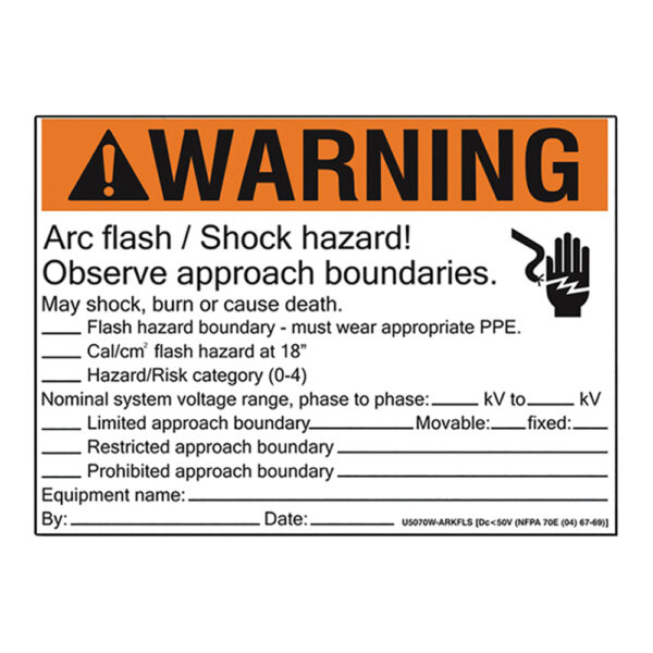 Cementex CP-AFWL-AB Approach Boundary Arc Flash Warning Label
