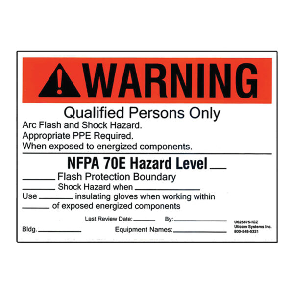 Cementex CP-AFWL-QP Qualified Persons Arc Flash Warning Label