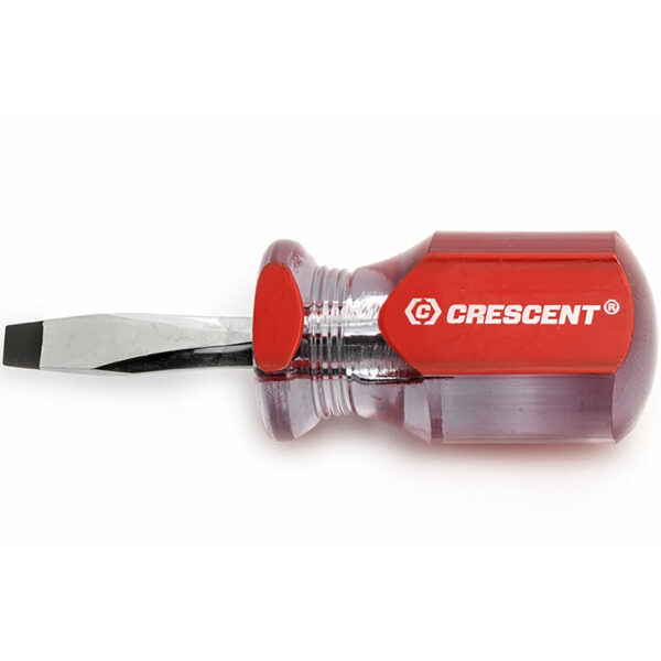 CS14112 Crescent 1/4'' x 1-1/2'' Slotted Acetate Stubby Screwdriver