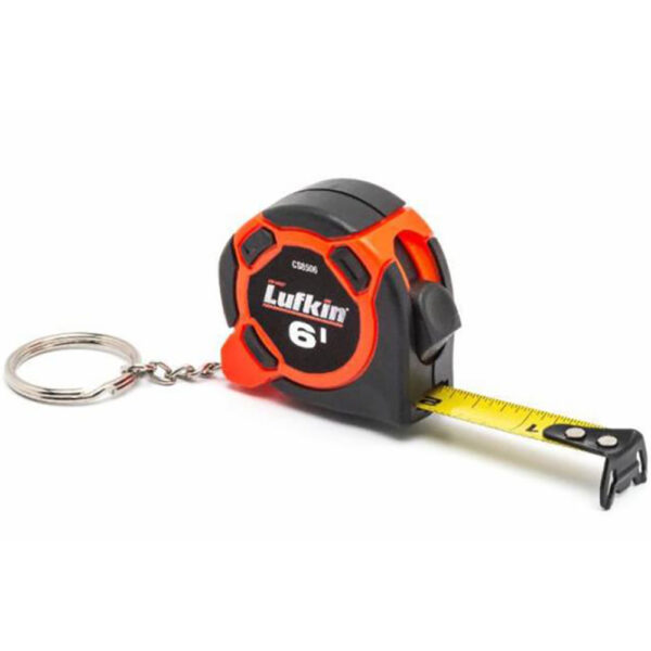Lufkin CS8506MP 1/2'' x 6' Mini Yellow Clad Keychain Tape Measure - Merchandiser