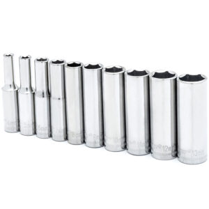 CSAS11N Crescent 10 Pc. 1/4'' Drive 6 Point Deep Metric Socket Set