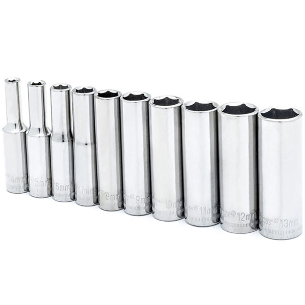 CSAS11N Crescent 10 Pc. 1/4'' Drive 6 Point Deep Metric Socket Set