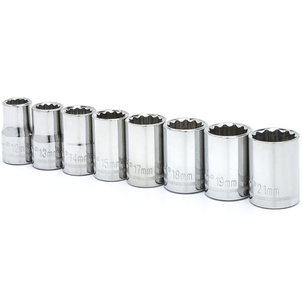 CSAS1N Crescent 8 Pc. 1/2'' Drive 12 Point Standard Metric Socket Set