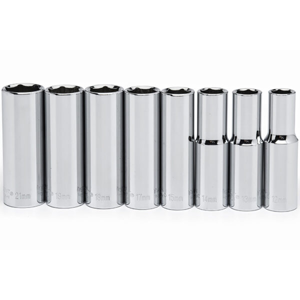 CSAS3N Crescent 8 Pc. 1/2'' Drive 6 Point Deep Metric Socket Set