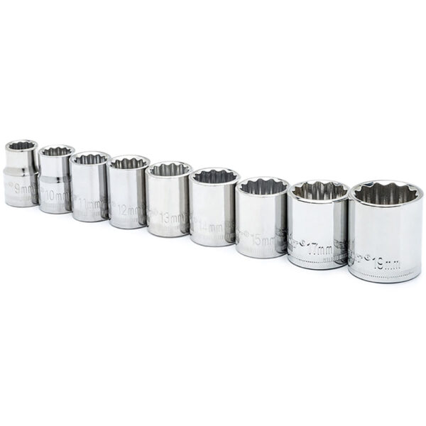 CSAS5N Crescent 9 Pc. 3/8'' Drive 12 Point Standard Metric Socket Set