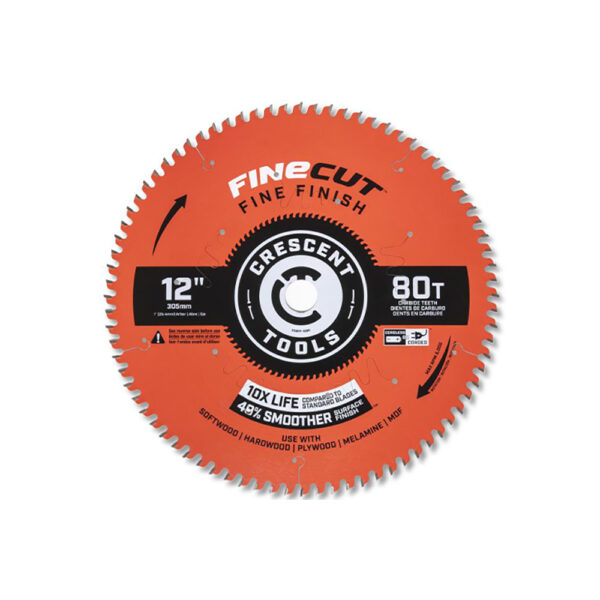 CSBFF-1280 Crescent 12'' x 80-Tooth FineCut Fine Finishing Circular Saw Blade
