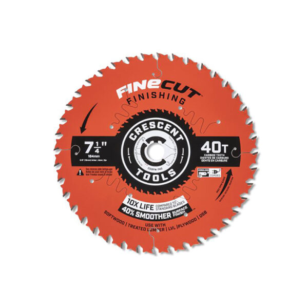 CSBFN-740 Crescent 7-1/4'' x 40-Tooth FineCut Finishing Circular Saw Blade