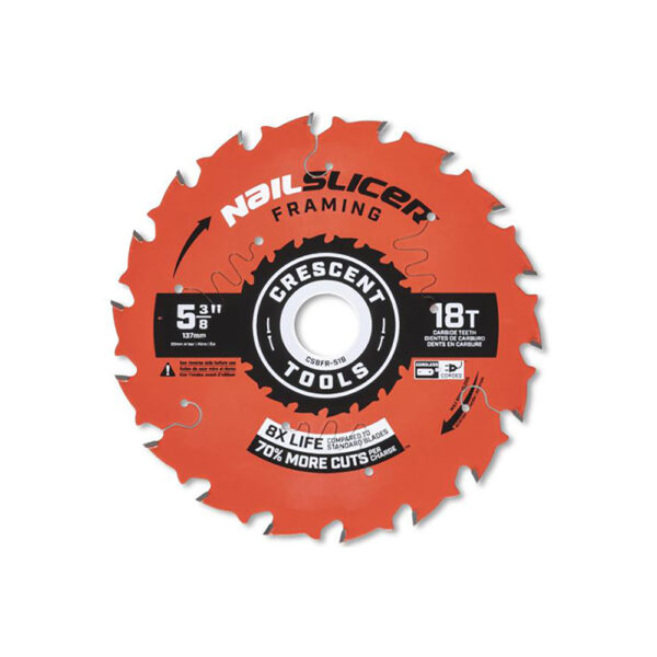 CSBFR-518 Crescent 5-3/8'' x 18-Tooth NailSlicer Framing Circular Saw Blade