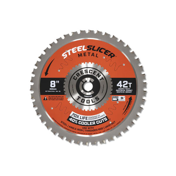 CSBMK-842 Crescent 8'' x 42-Tooth SteelSlicer Thick Metal Circular Saw Blade