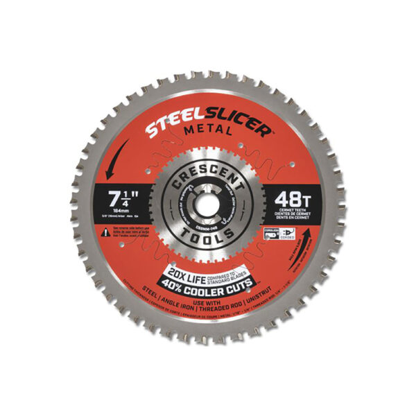 CSBMM-748 Crescent 7-1/4'' x 48-Tooth SteelSlicer Medium Metal Circular Saw Blade