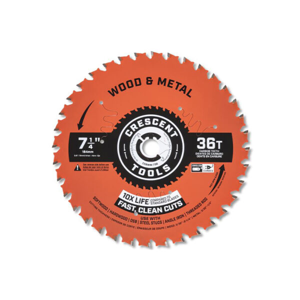CSBWM-736 Crescent 7-1/4'' x 36-Tooth Wood / Metal Circular Saw Blade