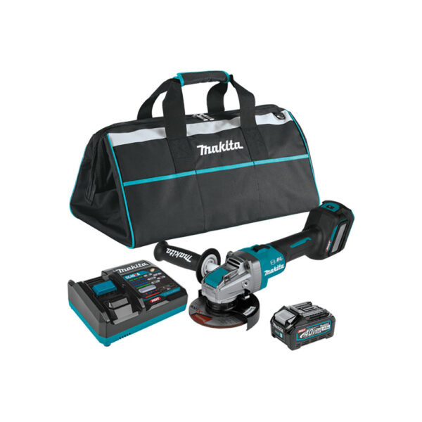 GAG11M1 Makita 40V max XGT Brushless Cordless 4-1/2'' / 5'' X-LOCK Angle Grinder Kit, with Electric Brake, AWS Capable (4.0Ah)