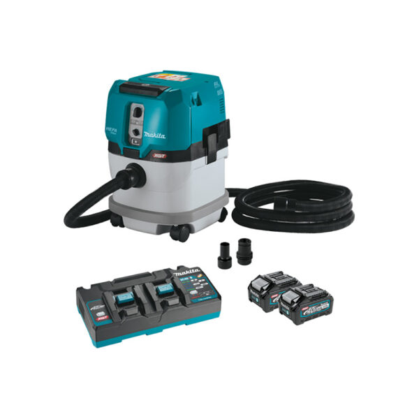GCV04PMX Makita 40V max XGT Brushless Cordless 4 Gallon HEPA Filter Dry Dust Extractor Kit, AWS Capable (4.0Ah)