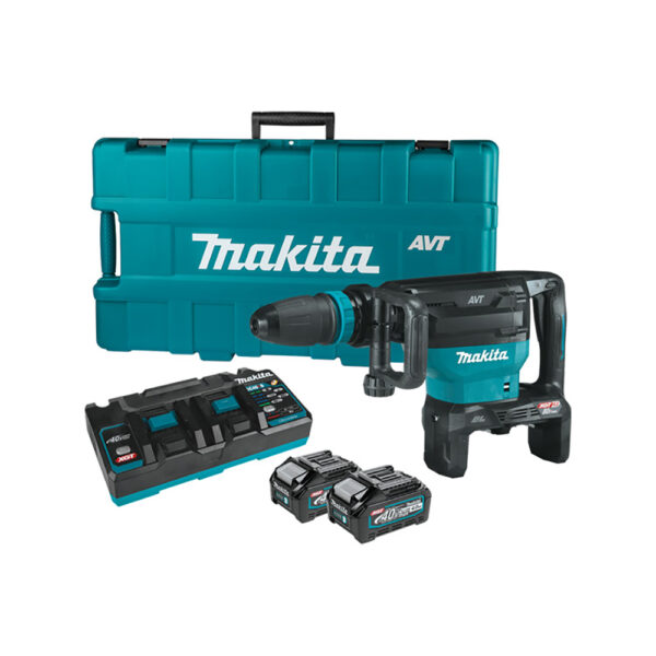 GMH02PM Makita 80V max (40V max X2) XGT Brushless 28 lb. SDS-MAX AVT Demolition Hammer Kit, AWS Capable (4.0Ah)