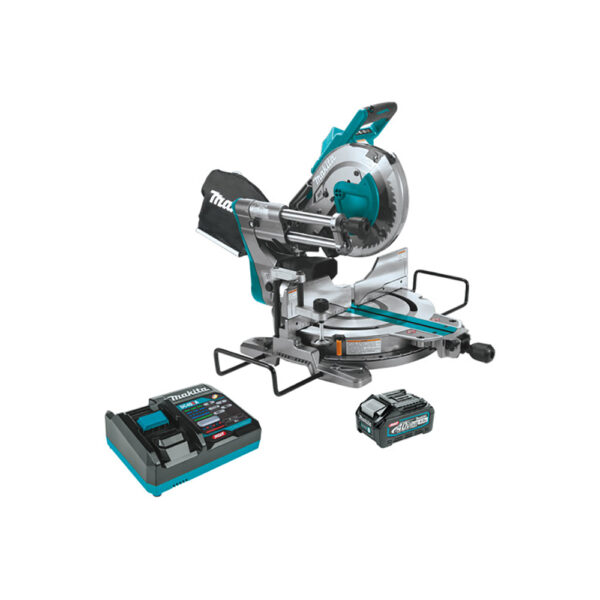 GSL03M1 Makita 40V max XGT Brushless Cordless 10'' Dual-Bevel Sliding Compound Miter Saw Kit, AWS Capable (4.0Ah)