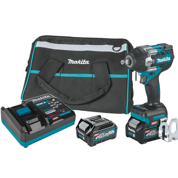 GWT07D Makita 40V max XGT Brushless Cordless 4-Speed Mid-Torque 1/2'' Sq. Dr. Impact Wrench Kit w/Friction Ring Anvil (2.5Ah)