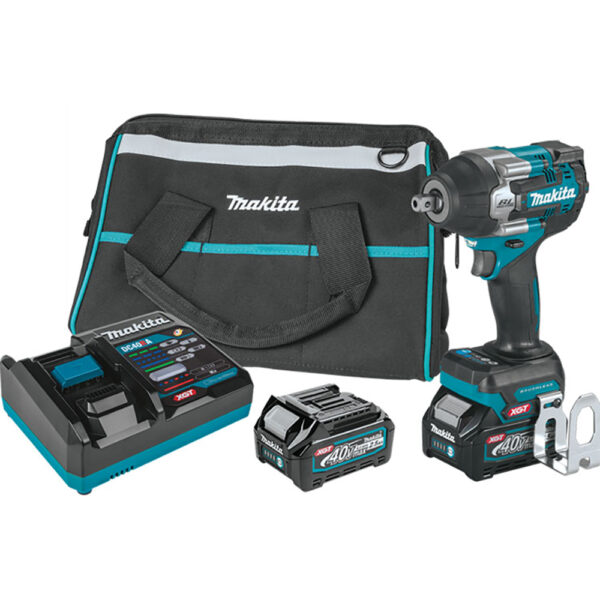 GWT08D Makita 40V max XGT Brushless Cordless 4-Speed Mid-Torque 1/2'' Sq. Dr. Impact Wrench Kit w/Detent Anvil (2.5Ah)