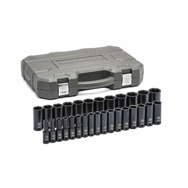 GearWrench 84935N 29pc 1/2'' Drive 6 Point Deep Impact Metric Socket Set