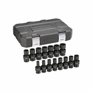 GearWrench 84939N 15pc 1/2'' Drive 6 Point Standard Universal Impact Metric Socket Set