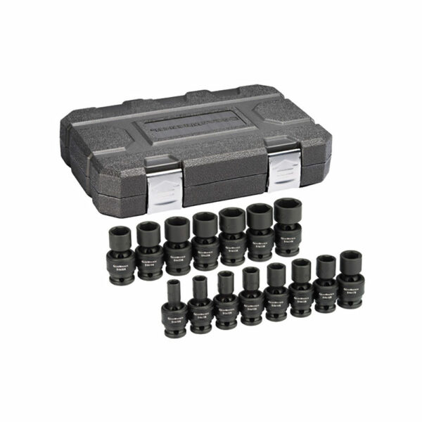 GearWrench 84939N 15pc 1/2'' Drive 6 Point Standard Universal Impact Metric Socket Set