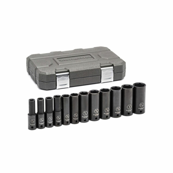 GearWrench 84942N 12pc 1/2'' Drive 6 Point Deep Impact SAE Socket Set