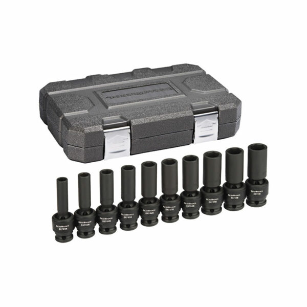 GearWrench 84945N 10pc 1/2'' Drive 6 Point Deep Universal Impact Metric Socket Set