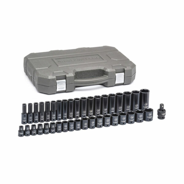 GearWrench 84948N 39pc 1/2'' Drive 6 Point Standard & Deep Impact Metric Socket Set