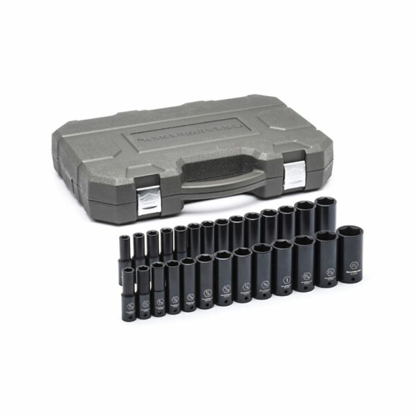 GearWrench 84949N 27pc 1/2'' Drive 6 Point Deep Impact SAE/Metric Socket Set