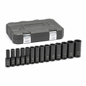 GearWrench 84955N 14pc 1/2'' Drive 6 Point Deep Impact Metric Socket Set