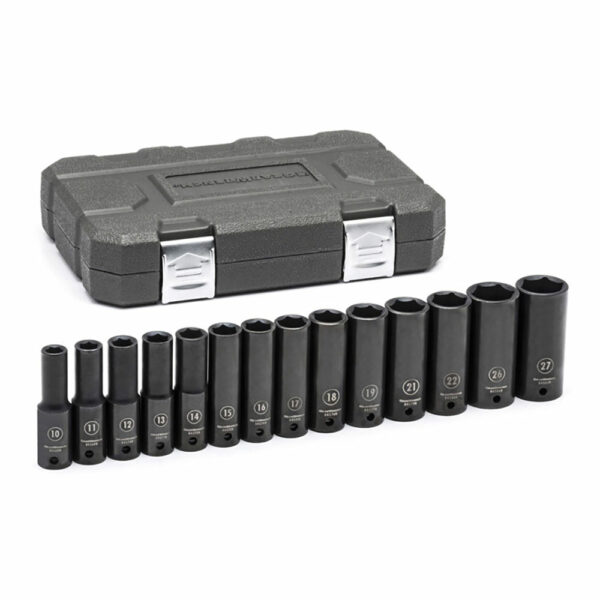 GearWrench 84955N 14pc 1/2'' Drive 6 Point Deep Impact Metric Socket Set