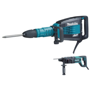 HM1214CX Makita Corded 27 lb. SDS-MAX AVT Demolition Hammer, and 1'' Rotary Hammer