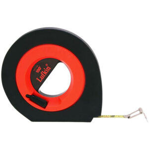 Lufkin HYT100 3/8'' x 100' Hi-Viz Speedwinder Yellow Clad Long Blade Steel Tape Measure